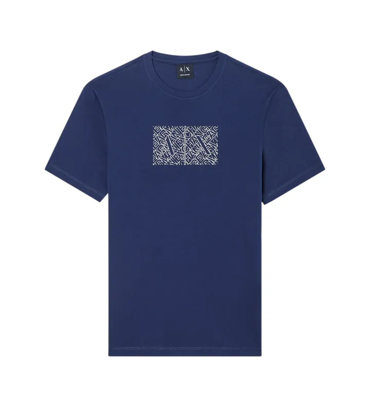 A|X Armani Exchange para hombre. XM002784AF10356UB096 Camiseta deep sea marino (L), Casual, Algodón, Manga corta