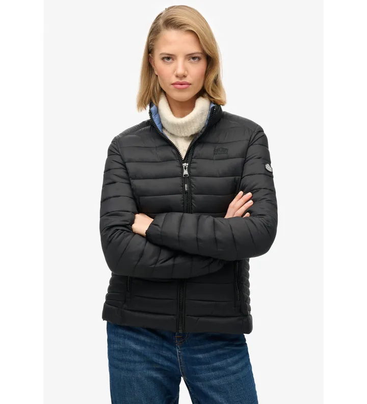 Superdry para mujer. W5012067A Chaqueta Fuji Lite negro (L), Casual, Nylon reciclado