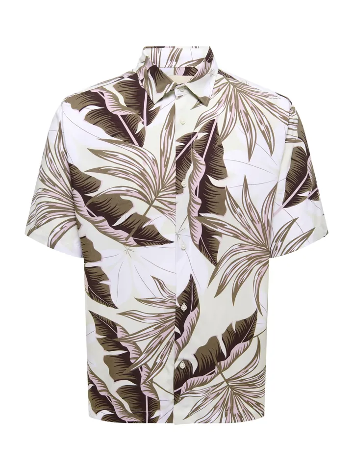 Only & Sons Camisa 'ONSELI' crema / oliva / rosa / blanco