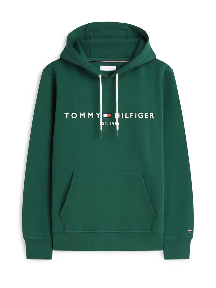 TOMMY HILFIGER Sudadera 'Logo Embroidery Flex Drawstring' navy / pino / rojo / blanco