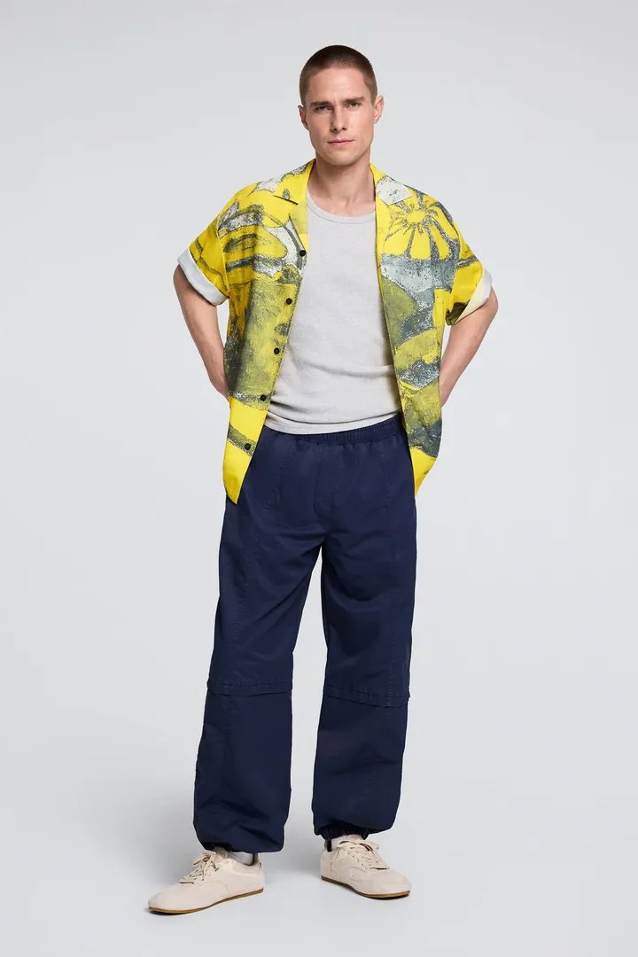 Desigual, Pantalón largo liso, Hombre, Poliamida, Azul, L