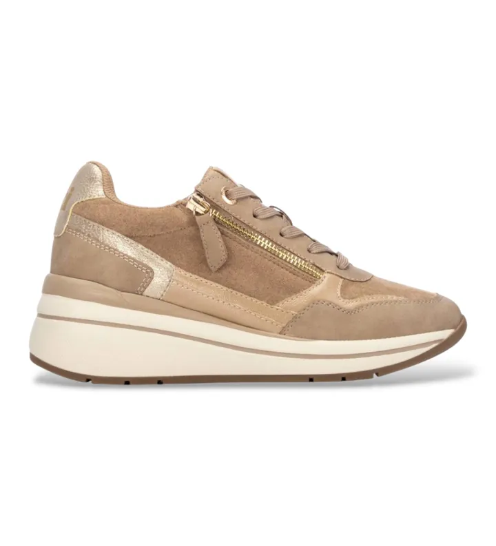 Xti para mujer. 14616902-BEIGE Zapatillas 146169 beige (36), 5 a 8cm, Cordones, Cremallera, Casual