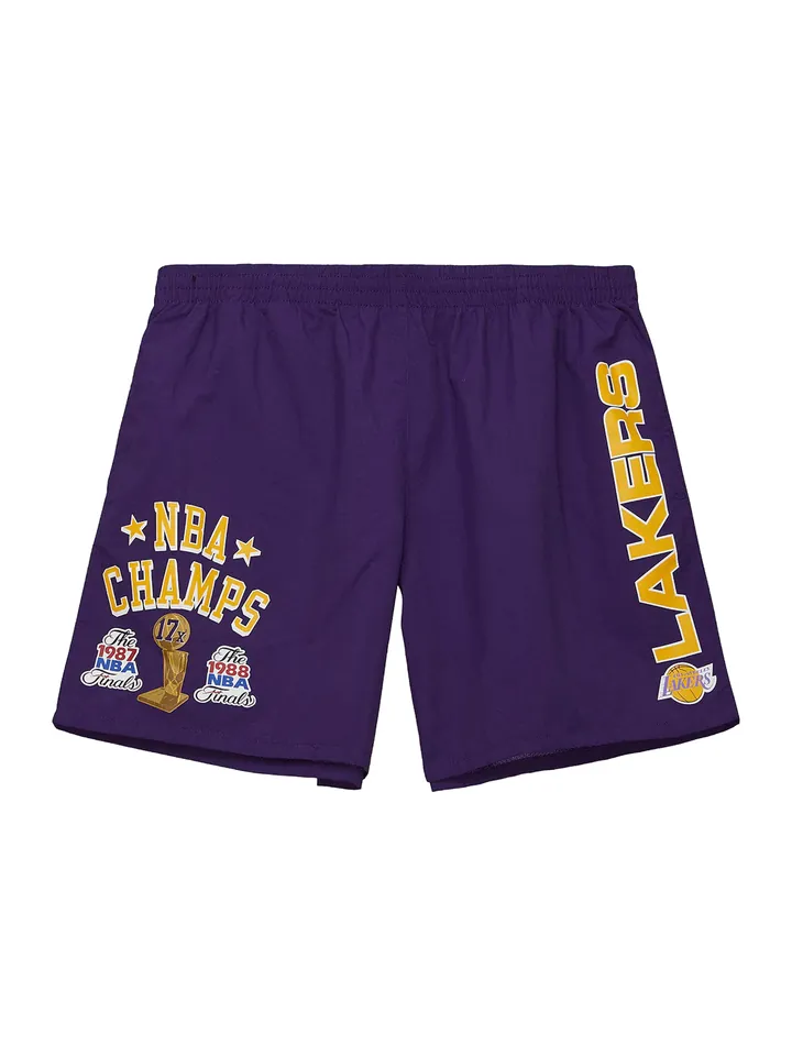 Mitchell & Ness Pantalón amarillo / lila oscuro / negro / blanco