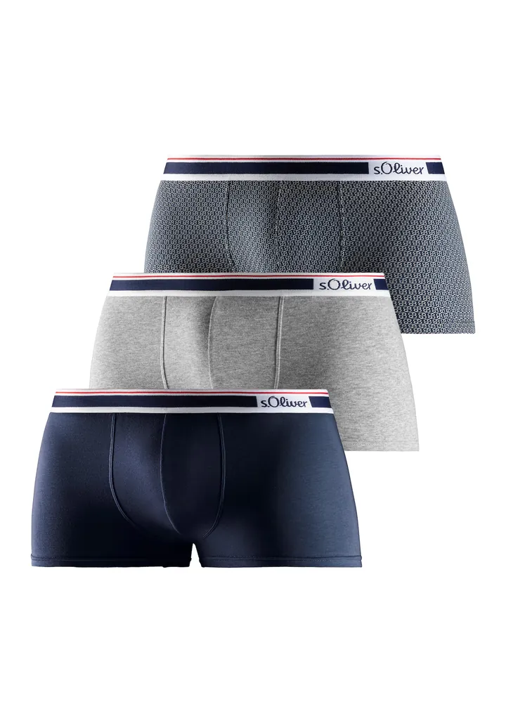 s.Oliver Calzoncillo boxer navy / gris moteado / blanco