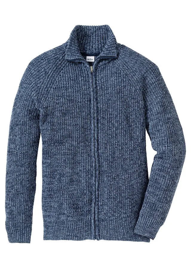 Chaqueta de punto grueso con capucha de suave mezcla de algodón