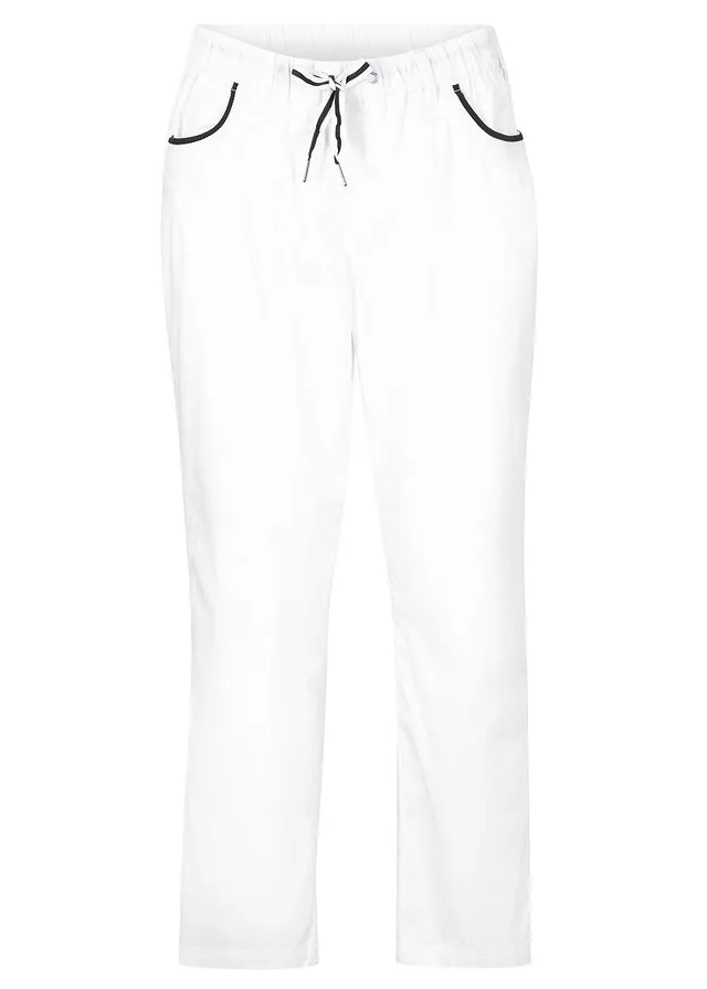 Pantalón papertouch de mezcla de algodón con cinturilla cómoda