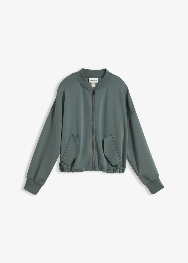 Cazadora oversize de neopreno de suave mezcla de viscosa