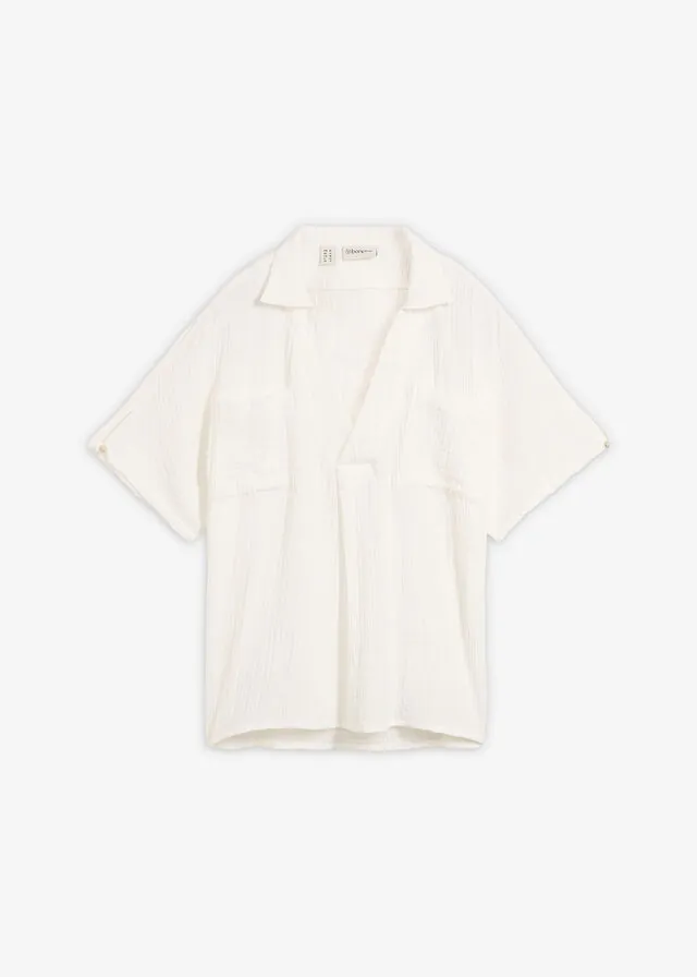 Blusa tipo túnica de muselina suave