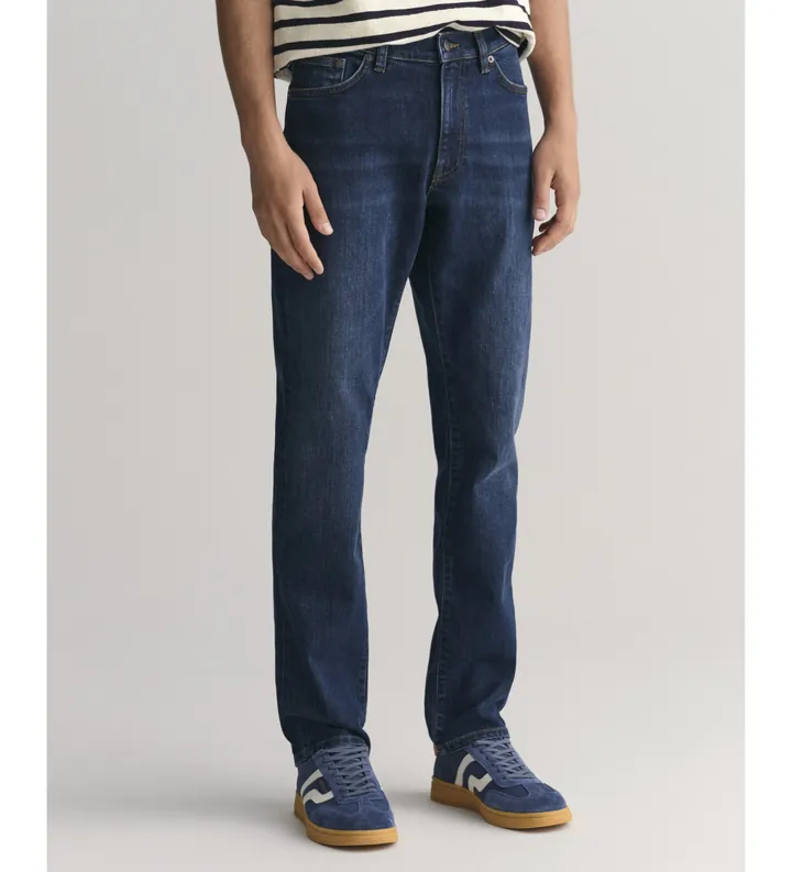 Gant para hombre. 1000260 Jeans Slim Fit azul (29/34), Casual, Algodón, Denim, Sostenible