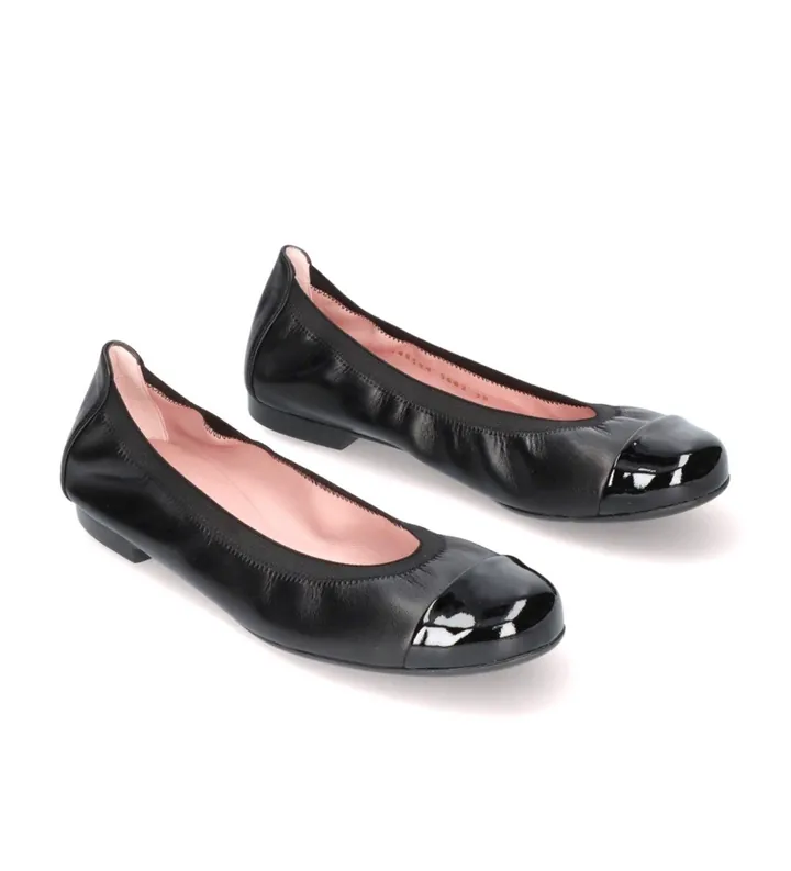 Pretty Ballerinas para mujer. 48780 Bailarinas de piel Shirley negro (35), Plano, Ninguno, Casual