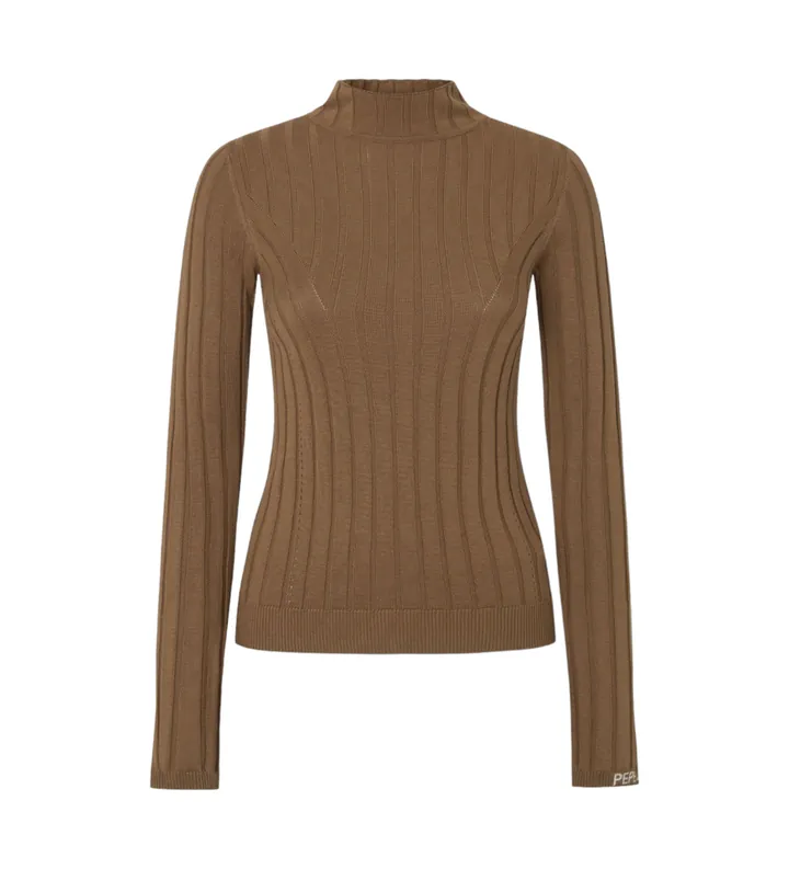 Pepe Jeans para mujer. PL702224 Jersey Izabel Tortuga marrón (M), Casual, Algodón, Manga larga
