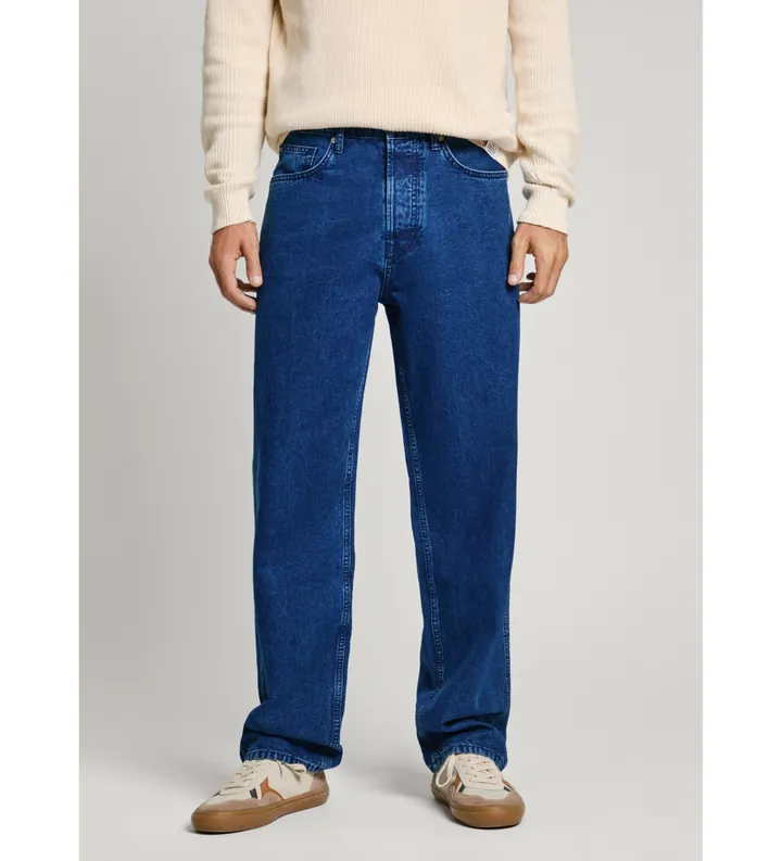 Pepe Jeans para hombre. PM207690 Jeans fit loose y tiro caído azul (29/32), Casual, Algodón, Denim, Sostenible
