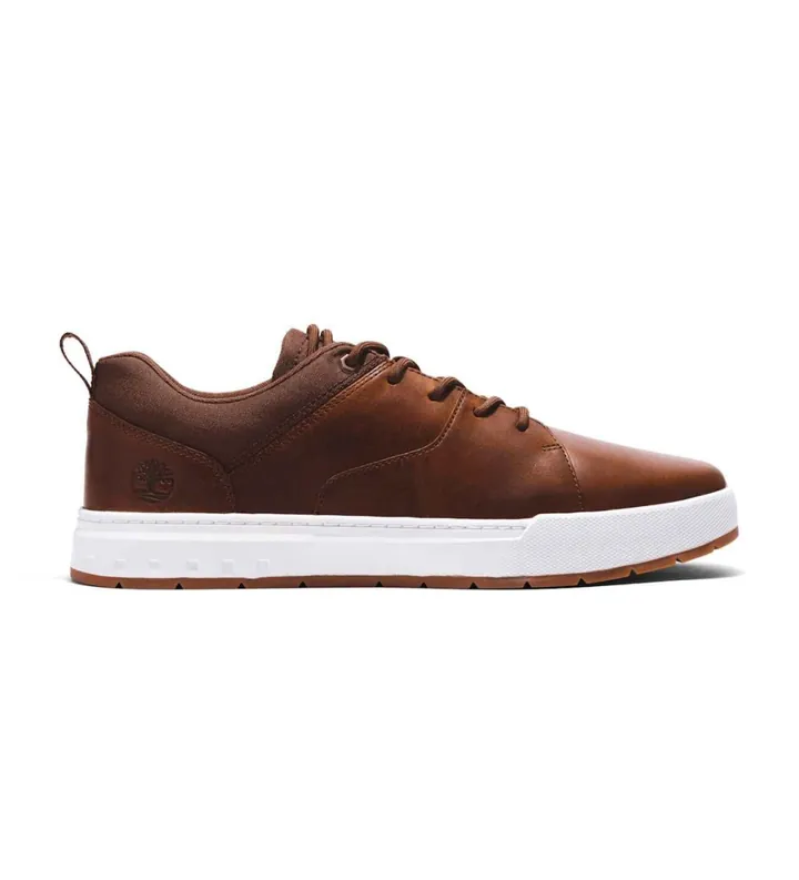 Timberland para hombre. TB0A5Z1S3581 Zapatillas de piel de caña baja con cordones Maple Grove Marrón (40), Plano, Casual, Sostenible