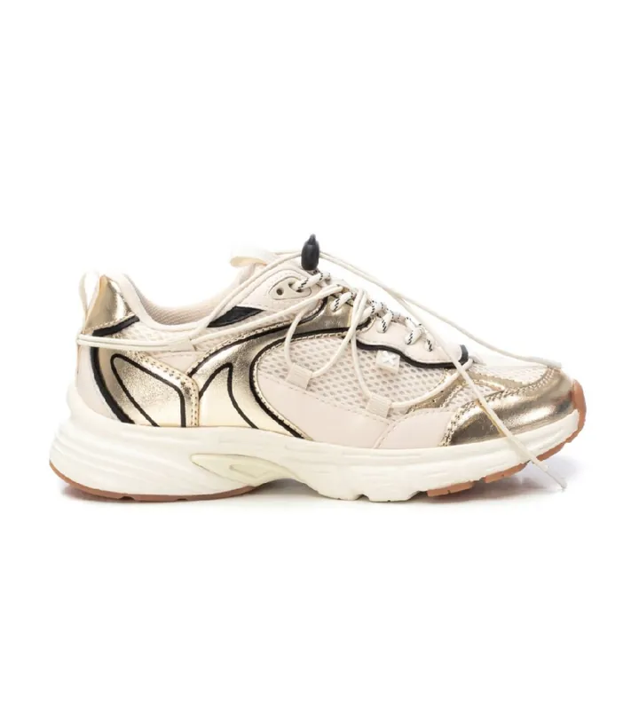 Xti para mujer. 14405202-ORO Zapatillas 144052 dorado (36), Plano, Cordones, Casual, Deportivo, Multideporte