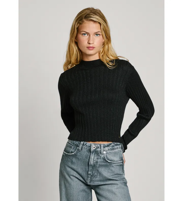Pepe Jeans para mujer. PL702240 Jersey Nicole negro (L), Casual, Viscosa
