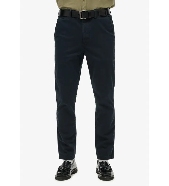 Superdry para hombre. M7011135A Pantalón chino International marino (28/32), Casual, Algodón