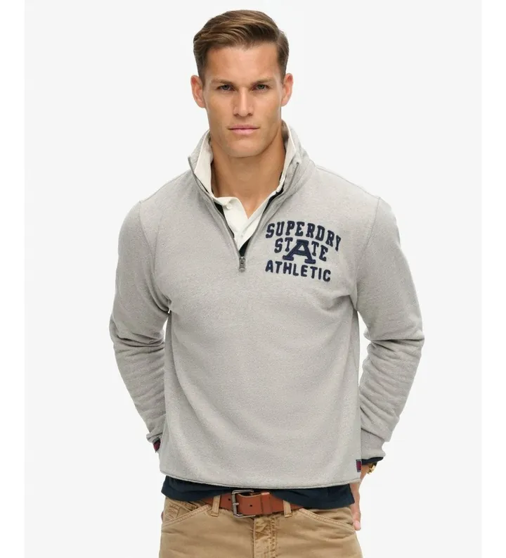 Superdry para hombre. M2014088A Jersey Vintage Athletic gris (S), Casual, Algodón