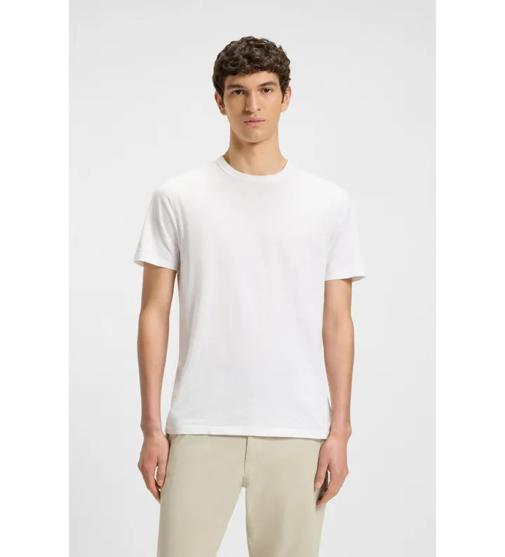 BOSS para hombre. 50508243 CamisetaTegood blanco (L), Casual, Algodón, Manga corta