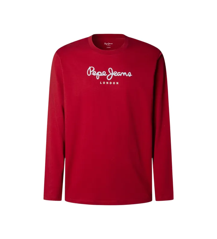 Pepe Jeans para hombre. PM5010135 Camiseta Eggo L rojo (M), Casual, Algodón, Manga larga
