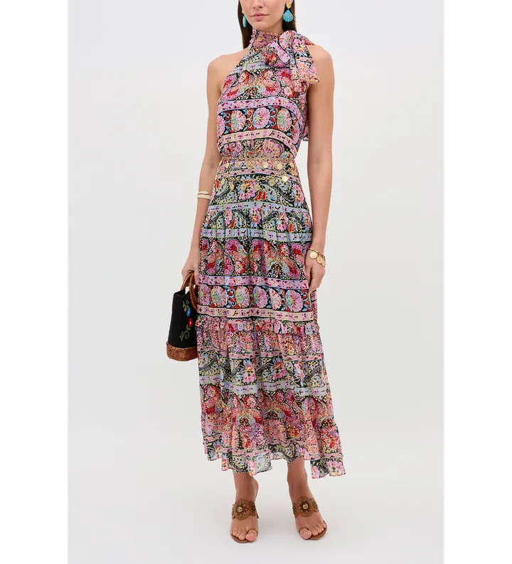 Rixo para mujer. 010.01500.226.08050 Vestido Abi multicolor (M), Casual, Rayon, Sin mangas / Tirantes