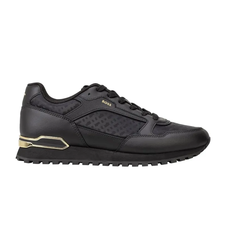 BOSS para hombre. 50568574 Zapatillas Parkour-L Runn negro (40), Plano, Cremallera, Casual