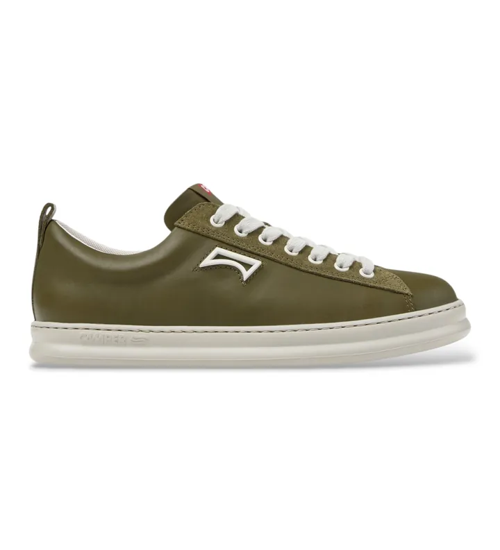 Camper para hombre. K101052-012 Zapatillas de piel Runner Four verde (40), Plano, Cordones, Casual