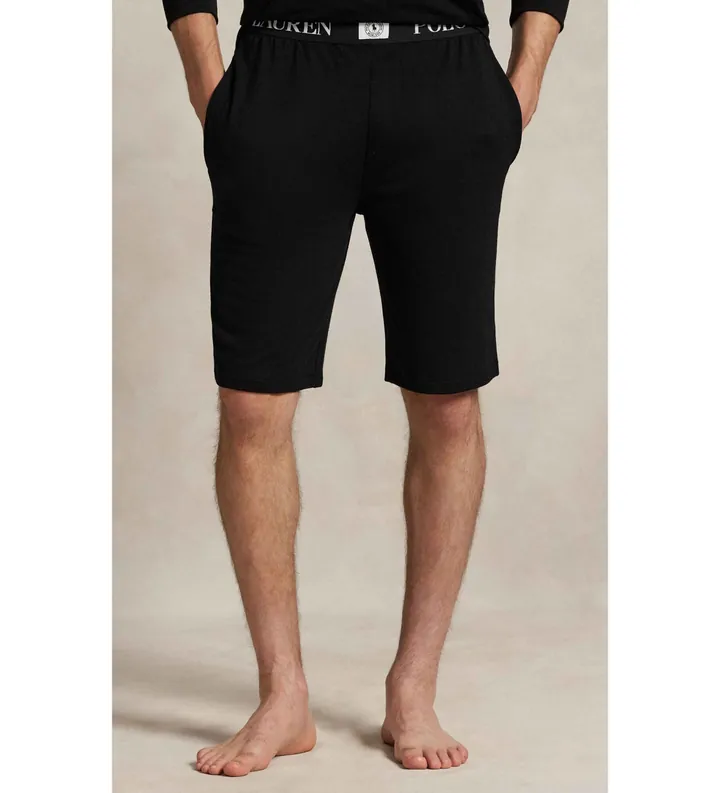 Polo Ralph Lauren para hombre. 714P01950001 Pantalón corto ajustado de rizo francés negro (S), Homewear, Viscosa