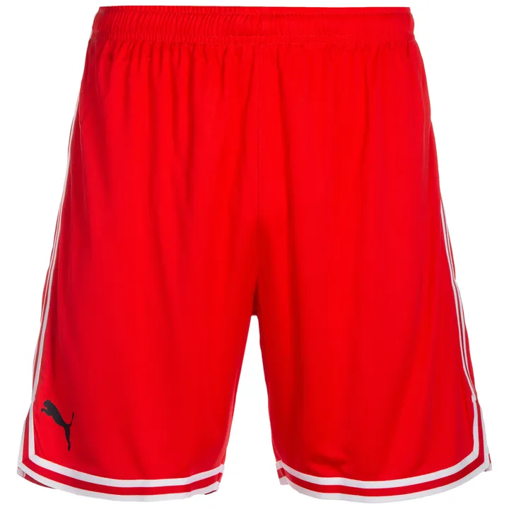 PUMA Pantalón deportivo 'Hoops Team Game' rojo / negro / blanco