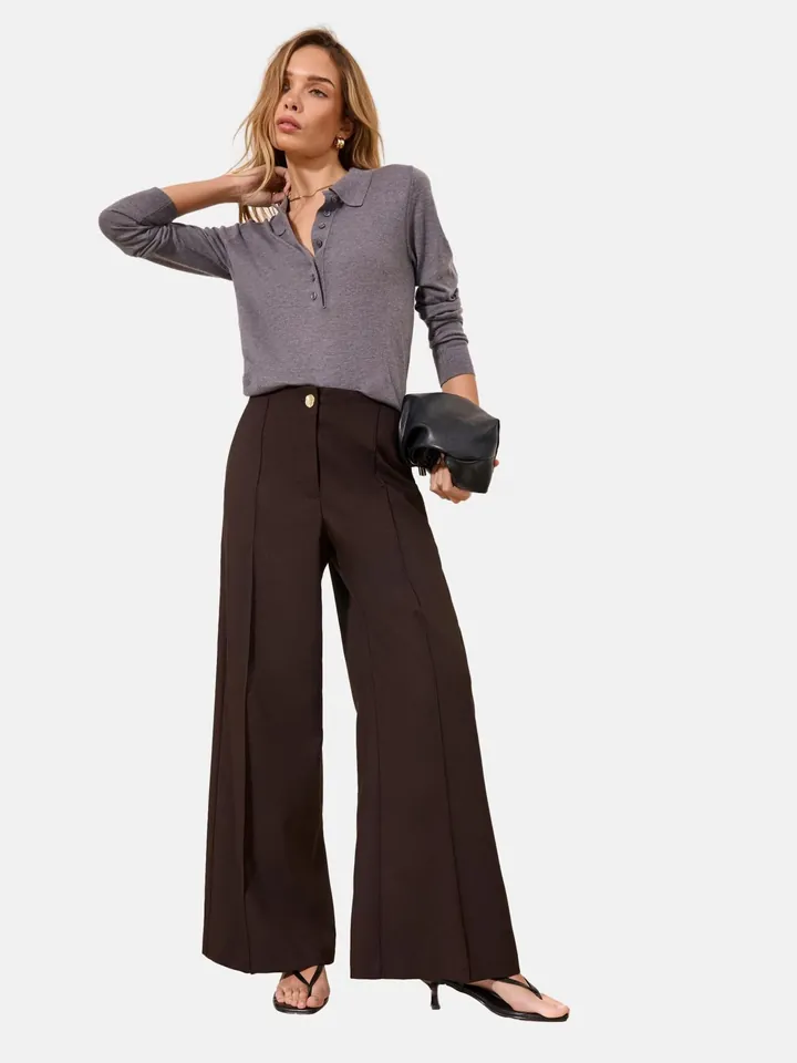 Lipsy Pantalón de pinzas chocolate