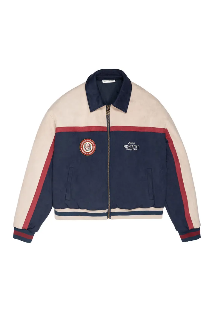 Prohibited Chaqueta de entretiempo 'Club' crema / navy / rojo cereza