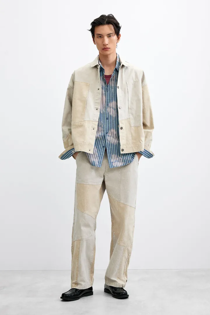 Desigual, Pantalón patchwork, Hombre, Algodon, MarróN, 28