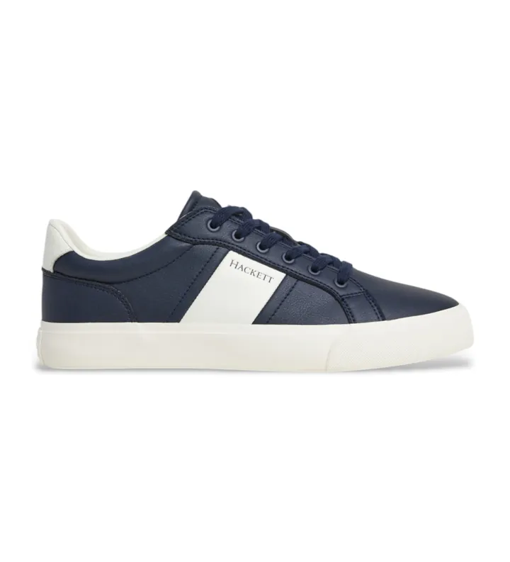 Hackett London para hombre. HMS21482 Zapatillas de Piel Blake Mix marino (40), Plano, Cordones, Casual