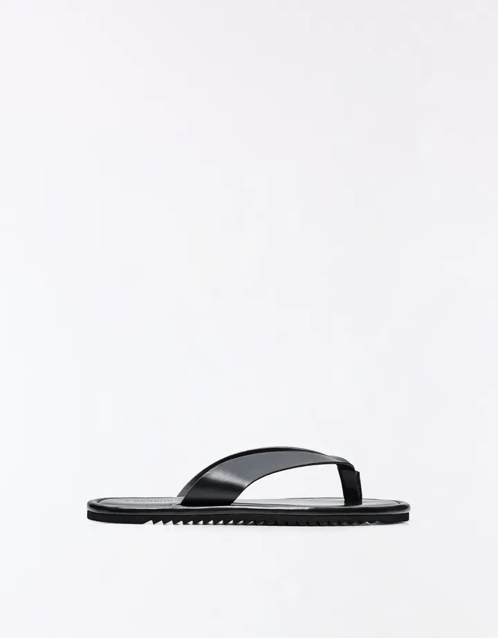 Bershka Sandalia Tiras Thong Hombre 39 Negro
