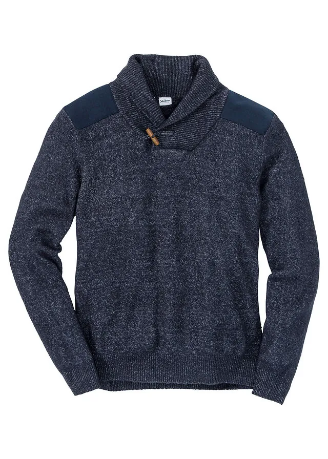 Jersey de punto fino con cuello tipo chal