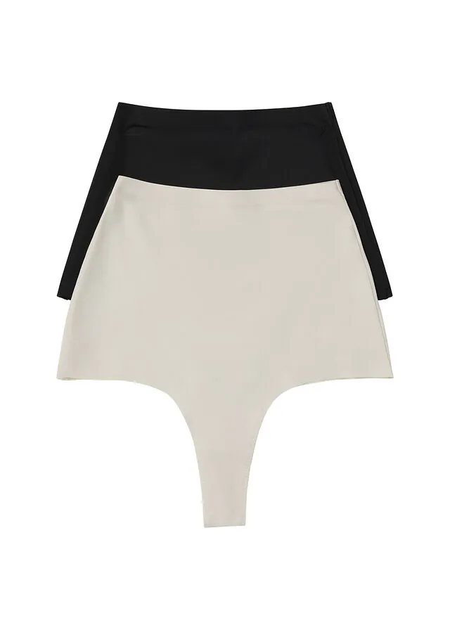 Tanga sin costuras con efecto moldeador medio (2 unidades)