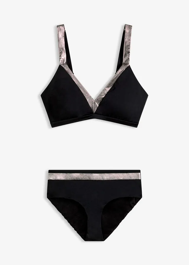 Bikini con insertos plateados (2 piezas)
