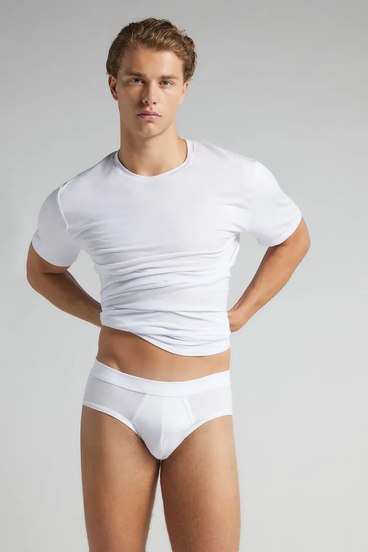 Intimissimi Slip de Algodón Mercerizado filo Premium Hombre Azul Tamaño 38