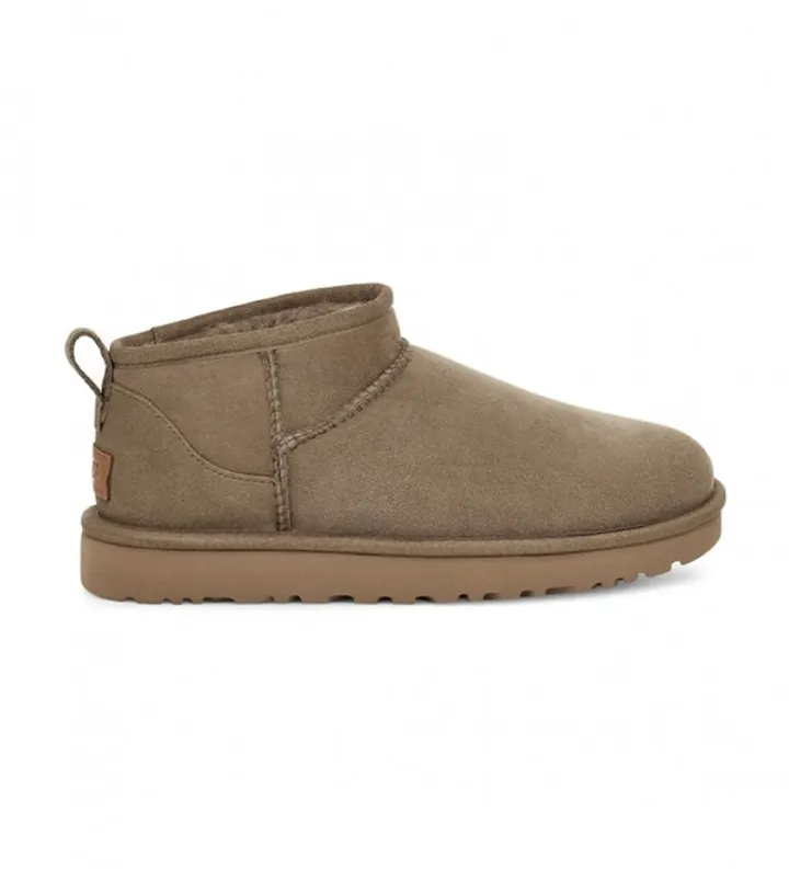 UGG para mujer. 1116109 Botines de piel Classic Ultra Mini taupe (37), Plano, Casual