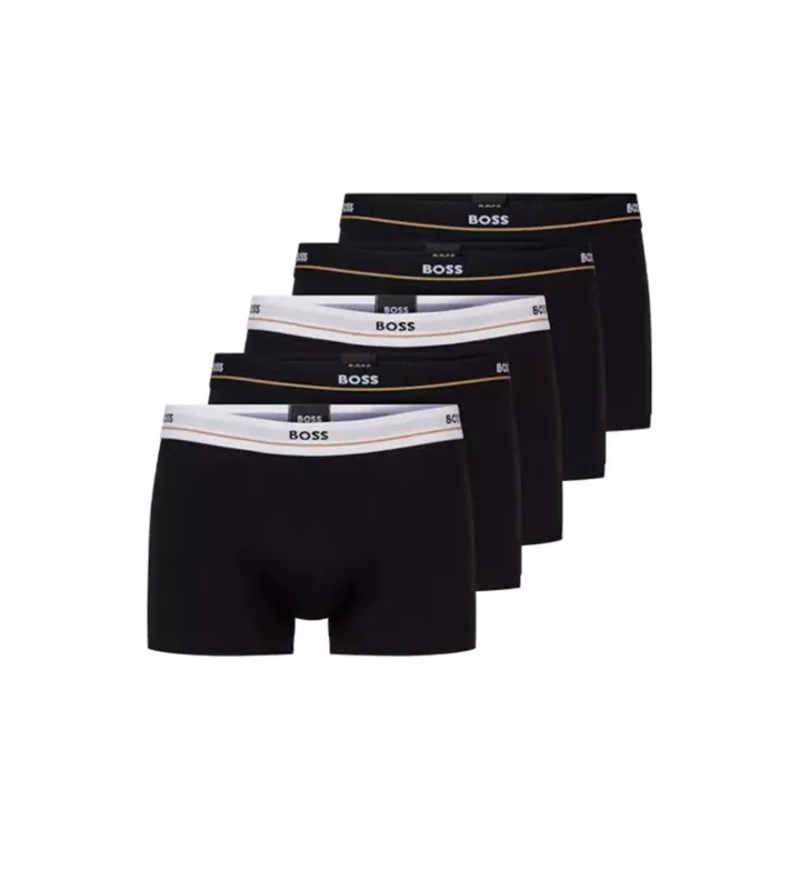 BOSS para hombre. 50475275 Pack de 5 de bòxers elásticos negro (L), Homewear, Algodón