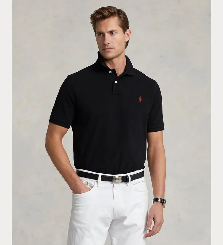 Polo Ralph Lauren para hombre. 710783656020 Polo Básico negro (L), Casual, Algodón, Manga corta