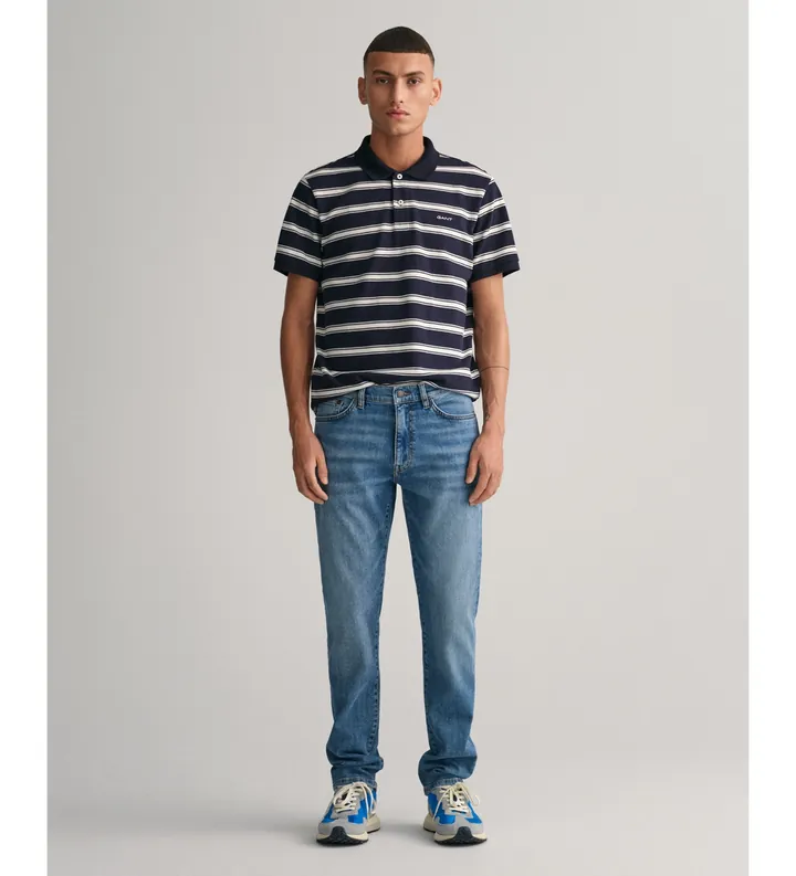 Gant para hombre. 1000260 Jeans Slim Fit azul (30/32), Casual, Algodón, Denim, Sostenible