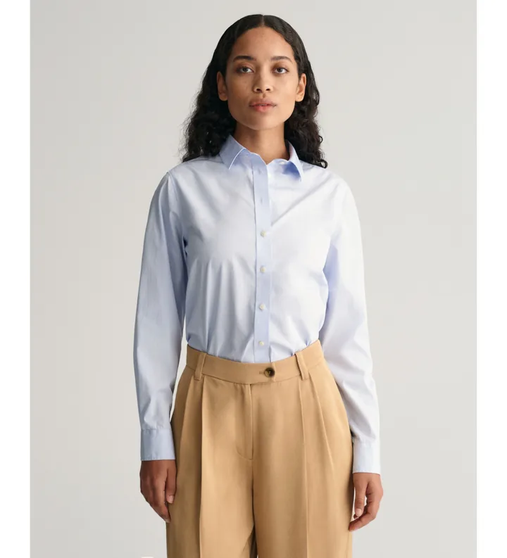 Gant para mujer. 4300348 Camisa Regular Fit de popelina azul (34), Casual, Algodón, Manga larga