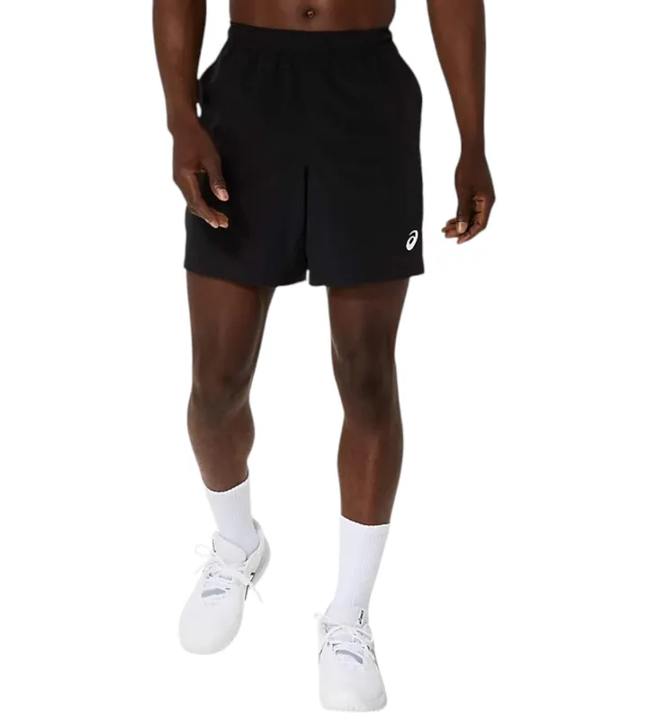 Asics para hombre. 2041A344 Short Court 7in negro (2XL), Deportivo, Tenis/Padel, Multideporte, Poliéster Reciclado, Sostenible
