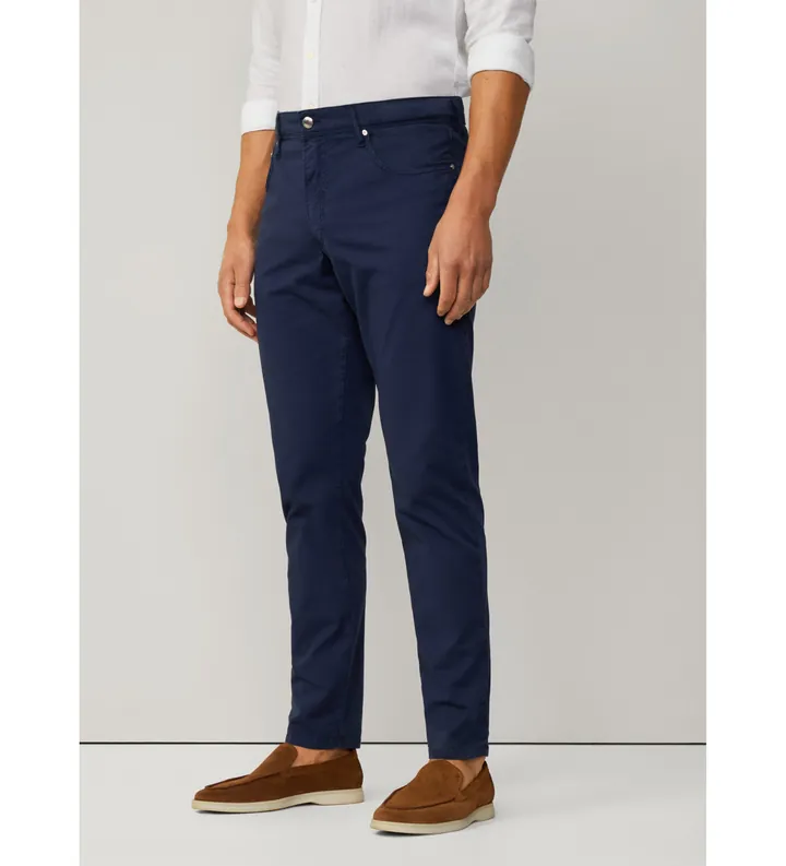 Hackett London para hombre. HM212698 Pantalón chino Texture azul (33/32), Casual, Algodón