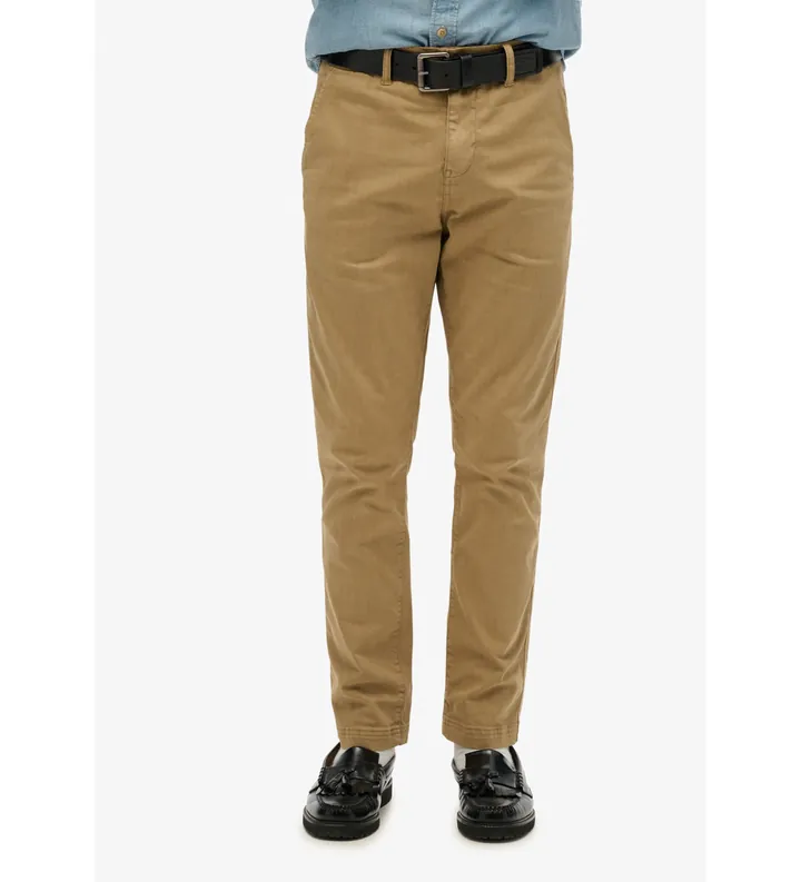 Superdry para hombre. M7011135A Pantalón chino International beige (28/32), Casual, Algodón