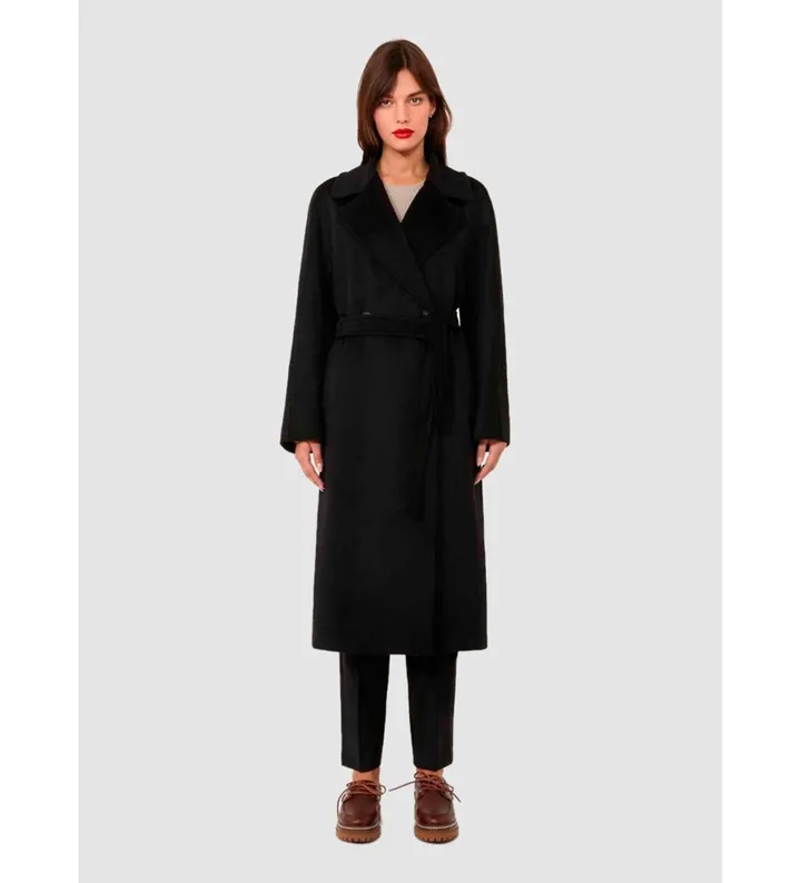 Weekend Max Mara para mujer. 2525016102600 Abrigo Resina negro (40), Casual, Lana