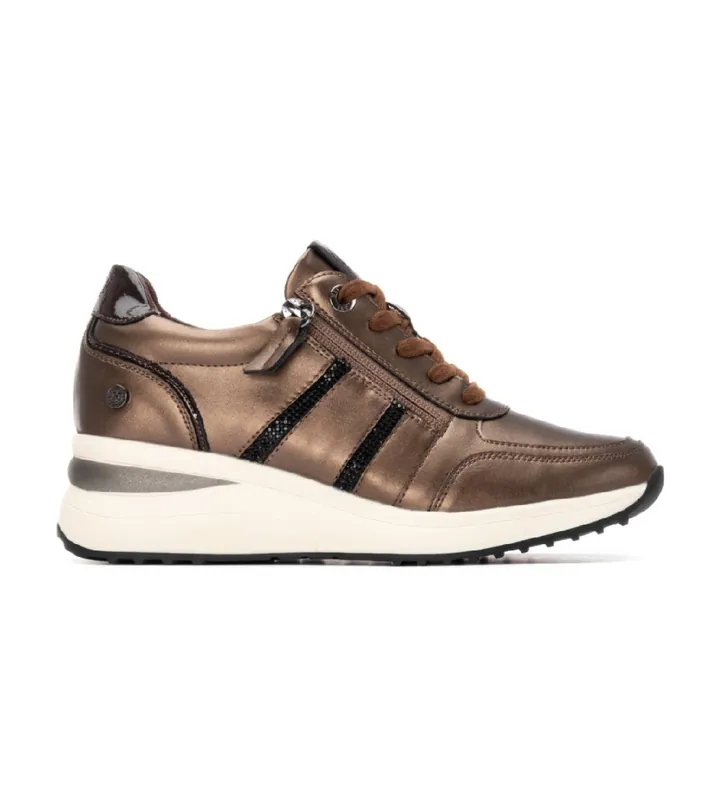 Xti para mujer. 14440701-BRONCE Zapatillas 144407 bronce (36), 3 a 5cm, Cremallera, Casual