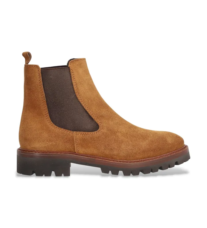 Alpe para mujer. 260911 Botines de piel Militare marrón (36), Plano, Ninguno, Casual