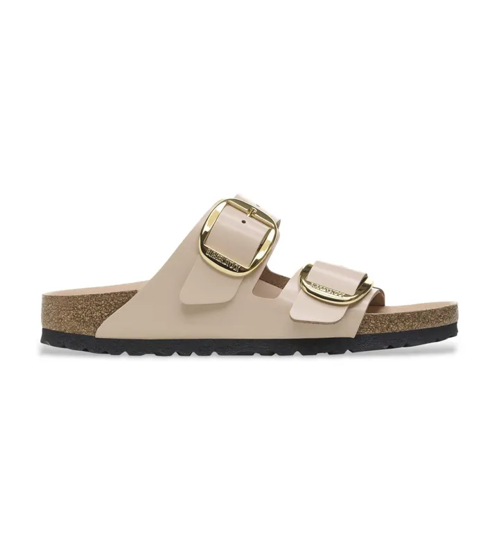 Birkenstock para mujer. 1026553 Sandalias de Piel Arizona Big Buckle (Ajuste Estrecho) beige (36), Plano, Ninguno, Casual