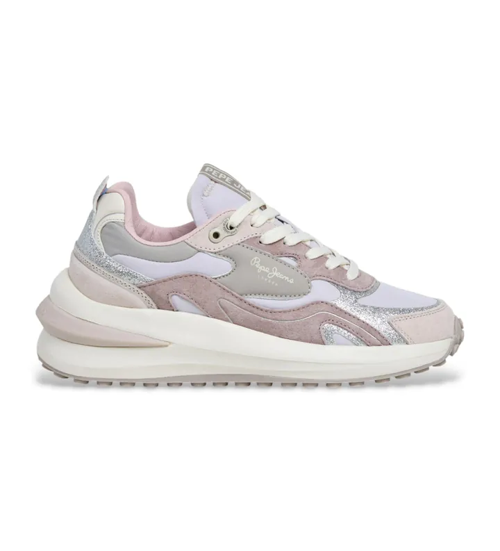 Pepe Jeans para mujer. PLS600044 Zapatillas Winslowlit multicolor (36), Plano, Cordones, Casual, Lila